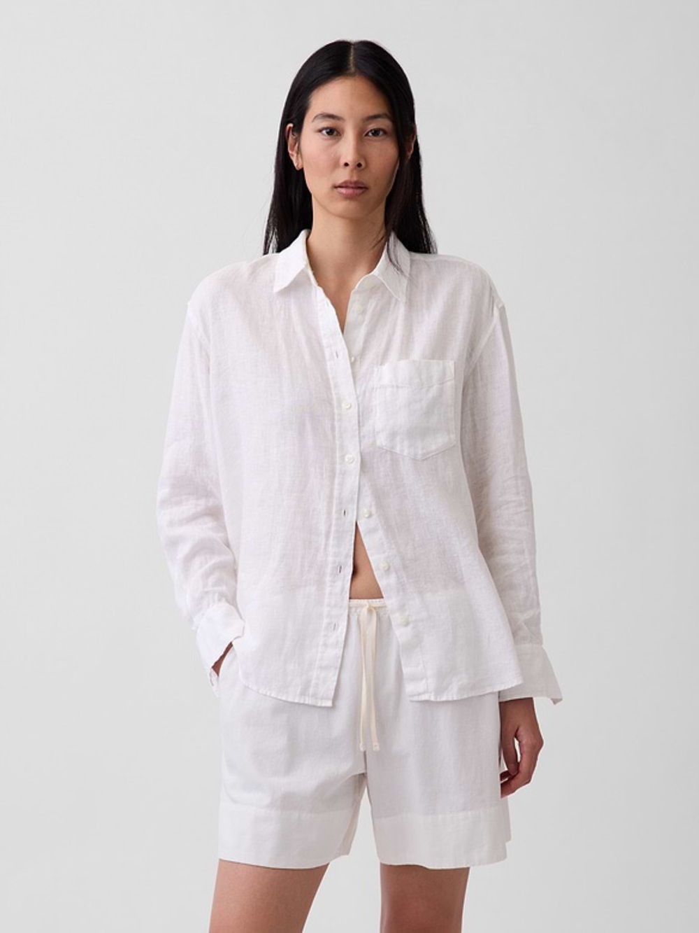 100% Linen Oversized Shirt - White Small NWT